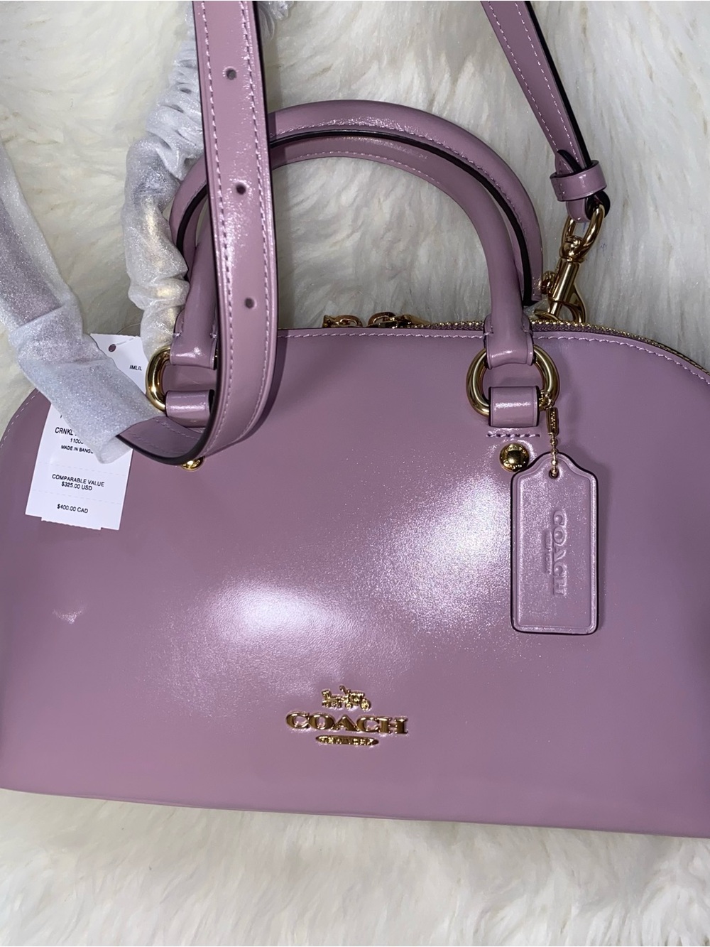 Coach leather purse Lara Satchel Bag New